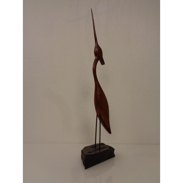 Wood Large Danish Heron or Crane in Teak, 1960s For Sale - Image 7 of 17