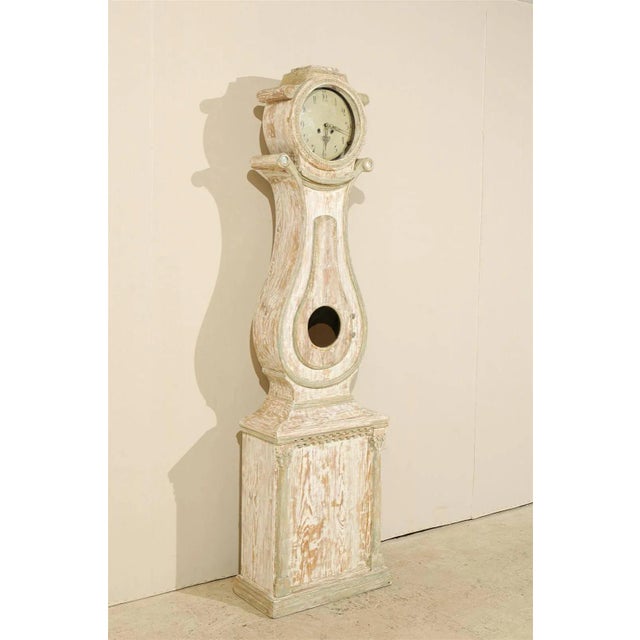 Gustavian (Swedish) 19th Century Swedish Painted Wood Clock For Sale - Image 3 of 11