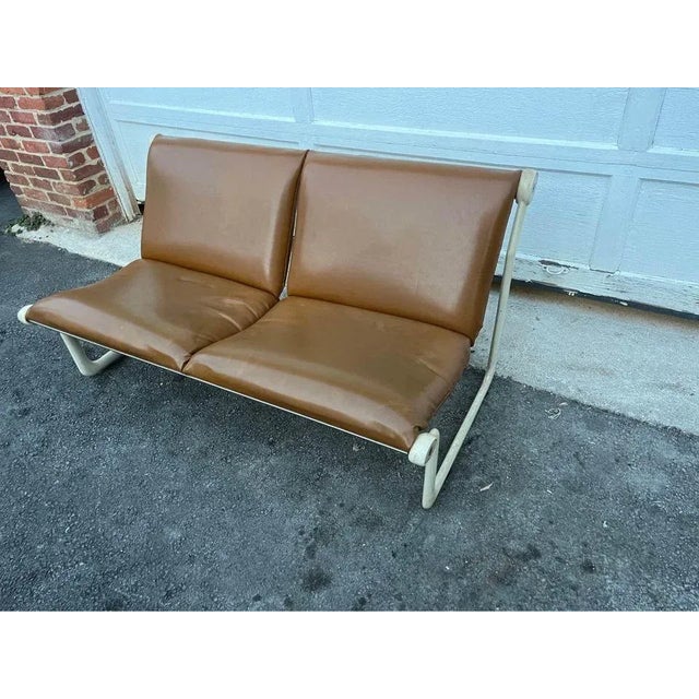 Mid-Century Modern Mid 20th Century Burke Hannah and Andrew Morrison for Knoll “Sling” Two-Cushion Loveseat For Sale - Image 3 of 12