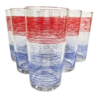 Mid Century Patriotic Tumblers- Set of Six For Sale