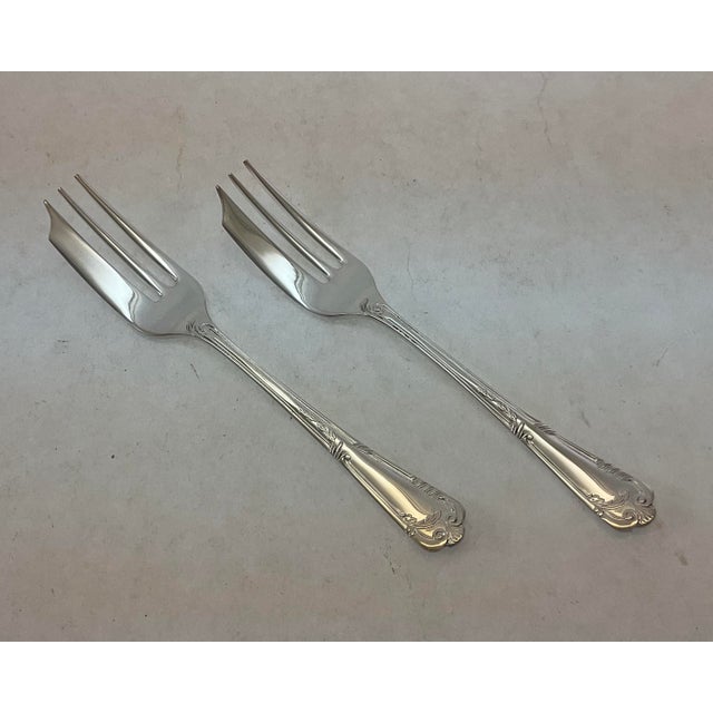 1980s New 1980s Silver Plated 12 Pastry Forks Set , La Regence For Sale - Image 5 of 17