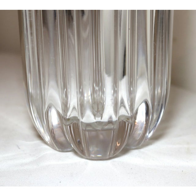 Transparent Vintage Hand Made Blown Anna Ehrner Kosta Boda Thick Clear Crystal Glass Vase For Sale - Image 8 of 12