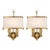 Italian Brass Two-Light Wall Sconces With Original Ivory Shades - Pair For Sale