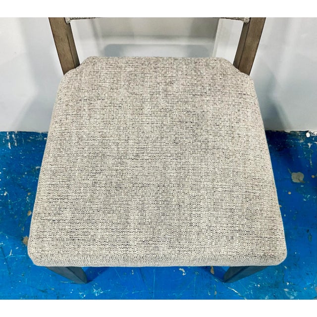 Wood Modern Casual Gray Slat Back Dining Chairs Set of 8 For Sale - Image 7 of 9