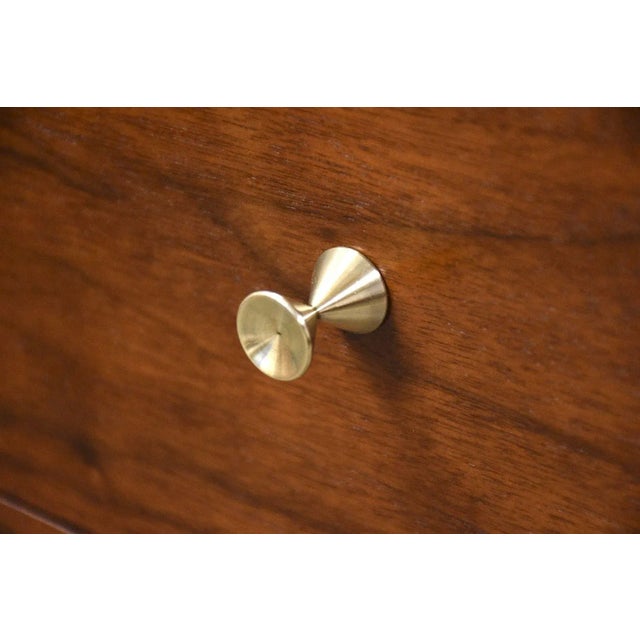 Brown 1960s Refinished Walnut Mid Century Dresser For Sale - Image 8 of 10