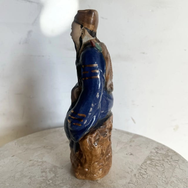 Ceramic Vintage Chinese Porcelain Wise Man Figurine/Sculpture For Sale - Image 7 of 7