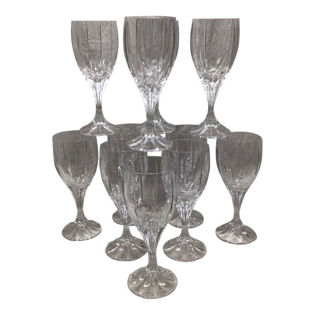 Mikasa Berkeley Crystal Water Goblets-Set of 11 For Sale