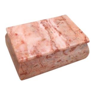 Mini Pink Marble Lidded Box For Sale