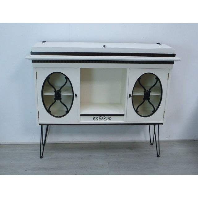 Metal Antique Art Nouveau Buffet in White on Stringlegs, 1890s For Sale - Image 7 of 7