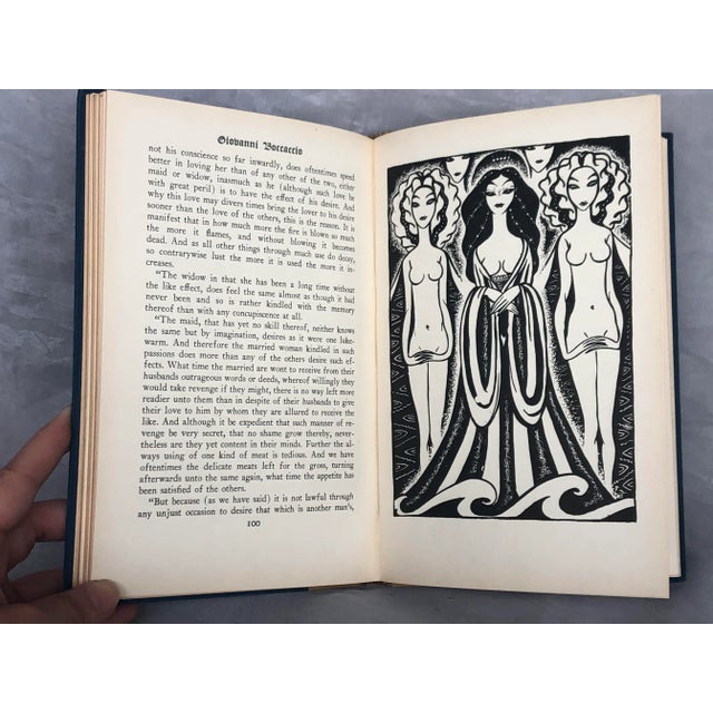 Giovanni Boccaccio Love Stories Illustrated Decorative Book For Sale - Image 11 of 13