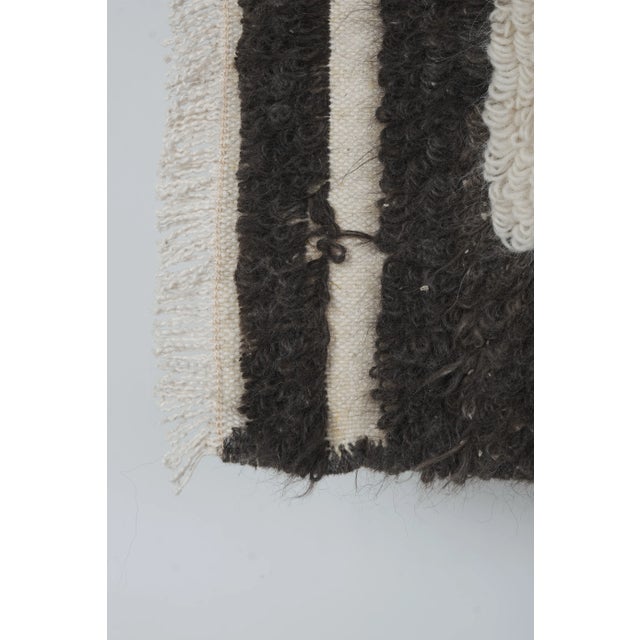 Checkered White Turkish Tulu Rug 4'8'' X 6'12'' For Sale - Image 9 of 10