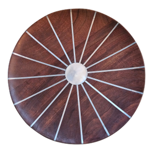 Paul Evans and Phillip Lloyd Powell Large Charger With Sunburst Pewter Inlay