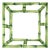 Fret Rim Tray — Italian Hand-Painted Ceramic, Bamboo Motif, Green For Sale