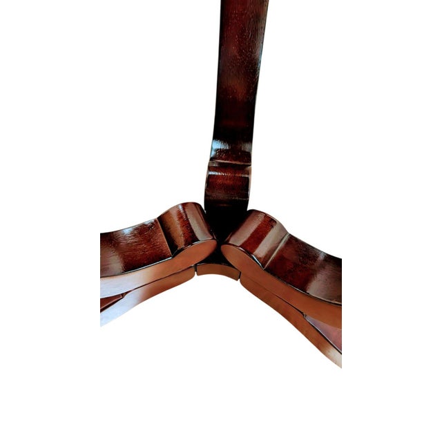 Vintage Round Mahogany Pedestal Table For Sale - Image 4 of 7