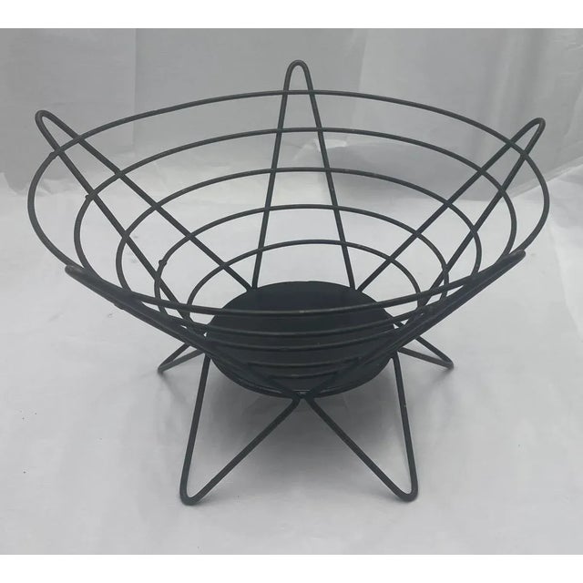 Mid-Century Modern 1950s Fred Press for Rubel Mid Century Atomic Metal Fruit Basket For Sale - Image 3 of 7