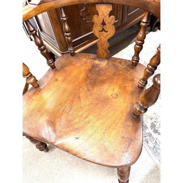 English Vintage Windsor Hoop Back Arm Chairs For Sale - Image 3 of 10
