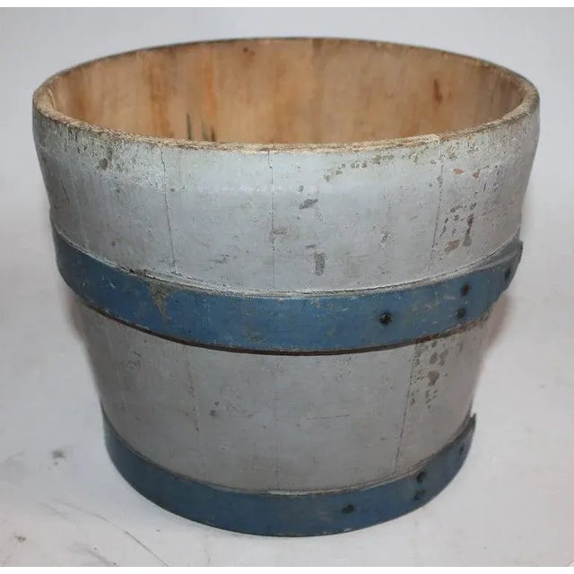 Paint 19th C Oringinal Painted Lard Bucket For Sale - Image 7 of 10