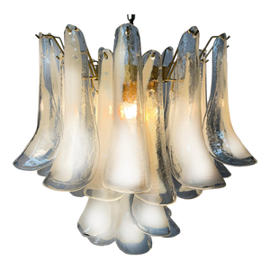 White Petal Chandelier in Murano Glass, 1990s