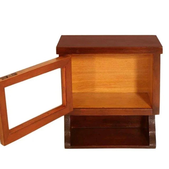 Art Deco Wall Display or Apothecary Cabinet in Wax-Polished Solid Oak, 1930s For Sale - Image 3 of 6