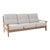 Mid-Century French Oak and Boucle Sofa For Sale
