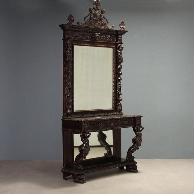 Neobaroque Console with Mirror For Sale - Image 15 of 15