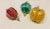 1970s 1970’s Satin Push Pin Ornaments, Set of 3 For Sale - Image 5 of 5