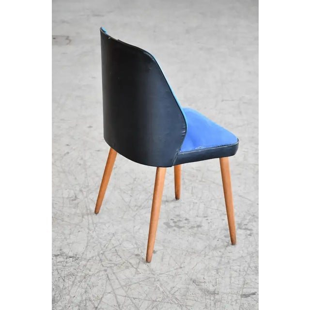 Vintage Danish Modern Blue Accent Chair For Sale - Image 4 of 8