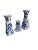 Beautiful set of 3 blue and white chinoiserie Silvestri candlestick holders. This charming vintage set features blue and...