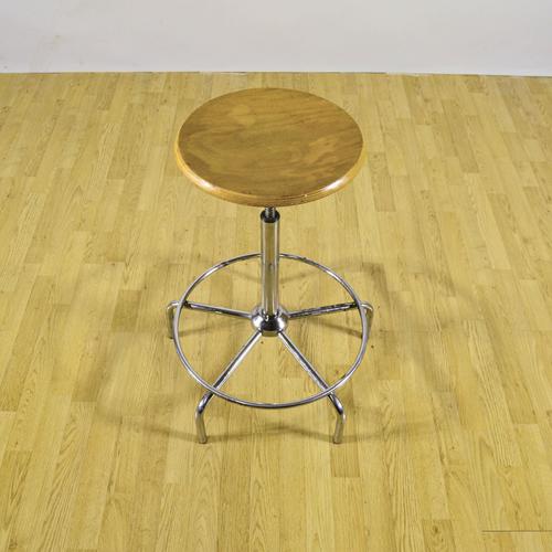 Vintage Adjustable Chrome Surveyors Swivel Stool, 1960s For Sale - Image 9 of 9