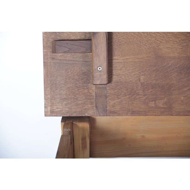 Folk Art Table and Chairs in Oak and Spruce Wood, 1920s, Set of 5 For Sale - Image 10 of 18