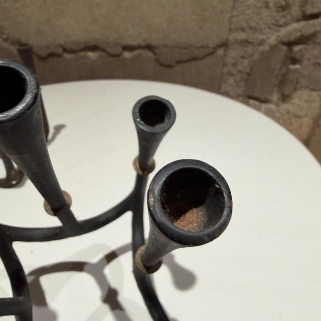 Rare Jens Quistgaard for Dansk Spider Candelabra Cast Iron Denmark For Sale - Image 16 of 16