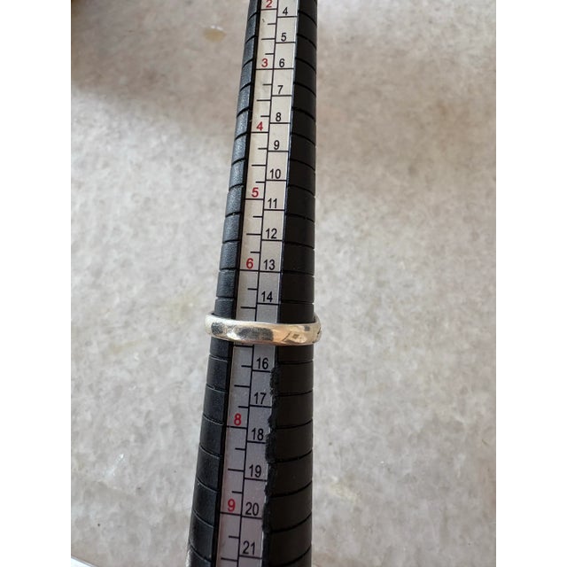 Metal Sterling Silver and Aquamarine Vintage Cocktail Ring For Sale - Image 7 of 7