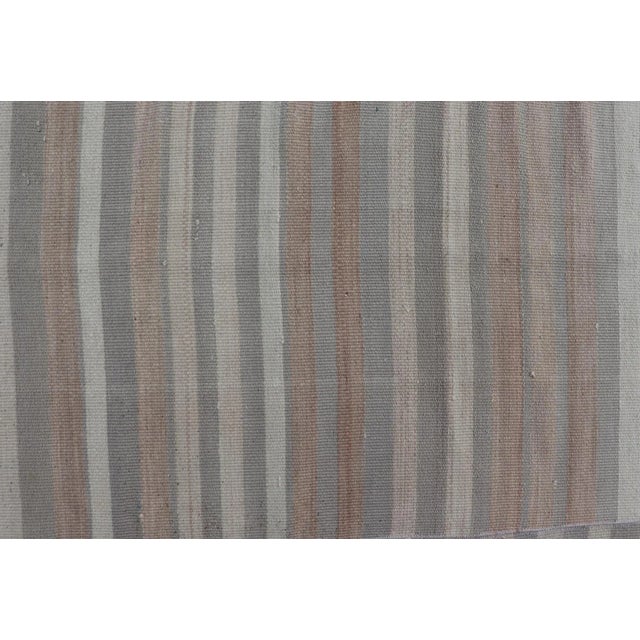 Textile Mid 20th Century Turkish Vintage Hand Woven Paneled Kilim Vintage Rug in Muted Colors For Sale - Image 7 of 12