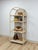 Beige Vintage Arched Blonde Rattan Lattice Etagere Coastal Boho Hollywood Regency For Sale - Image 8 of 16