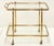 Mid-Century Modern French Two-Tiered Rolling Drinks Cart of Brass and Glass For Sale - Image 3 of 8
