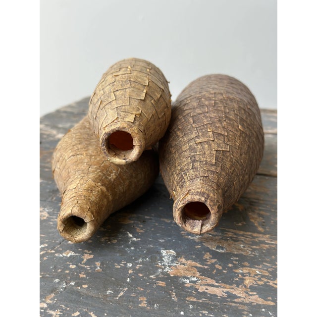 Vintage Folk Art Decoupage Masking Tape Bottles, a Trio, Circa 1960s For Sale - Image 11 of 12