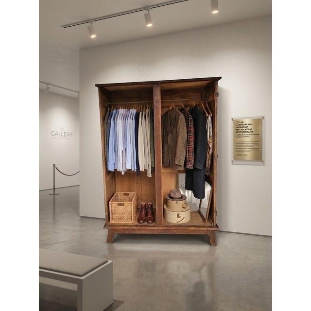 Mid-Century Modern French Wardrobe in Oak by René Gabriel, 1945 For Sale - Image 3 of 5