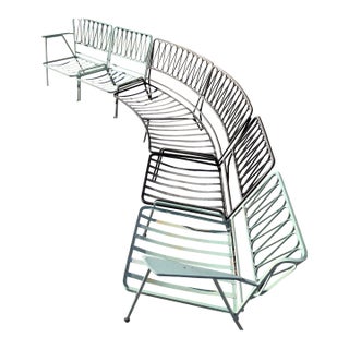 Mid-Century Modern Iron "Ribbon" 5 Piece Sectional Settee Designed by Maurizio Tempestini for John Salterini For Sale