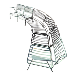 Mid-Century Modern Iron "Ribbon" 5 Piece Sectional Settee Designed by Maurizio Tempestini for John Salterini, Attributed