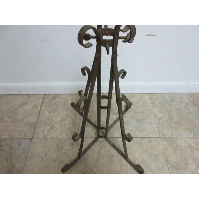 Black Antique Wrought Iron Scroll Flag Pole Music Stand Ceremonial For Sale - Image 8 of 11