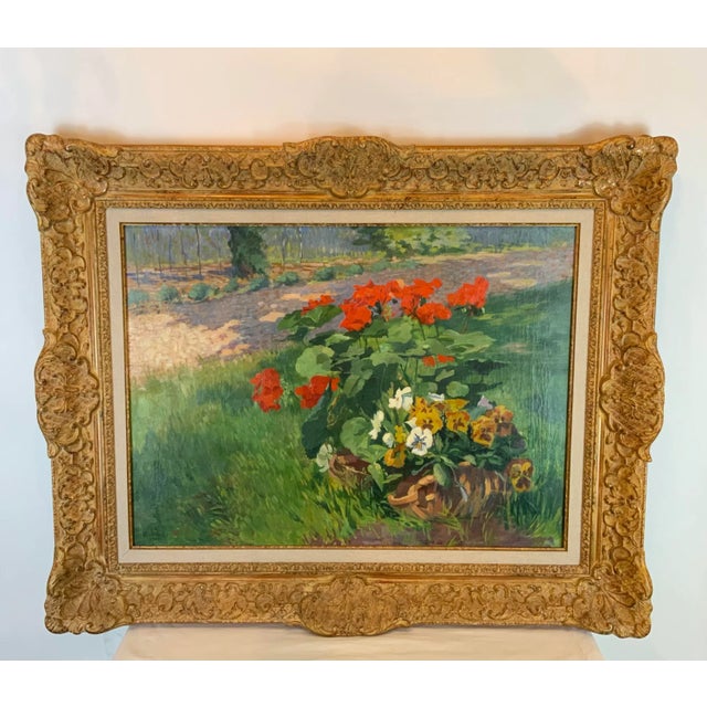 Early 20th Century French Floral Still Life Oil Painting by Emile Baudoux, Framed For Sale - Image 13 of 13
