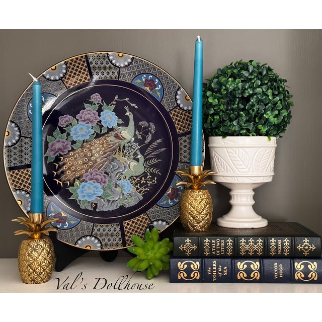 Made in Japan Mid-Century Peacock Motif Decorative Plate For Sale - Image 14 of 15