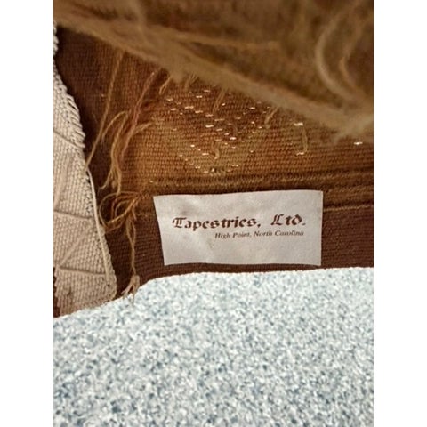 This hand finished tapestry was manufactured by Tapestries, Ltd. in High Point North Carolina. Two multi colored tassles...