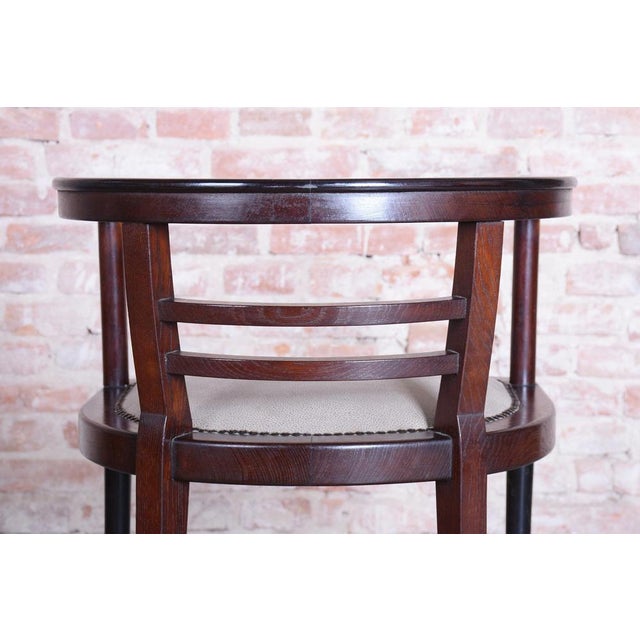 Brown Art Deco Armchair attributed to Workshop of Josef Hoffmann, Vienna, Austria, 1910s For Sale - Image 8 of 17