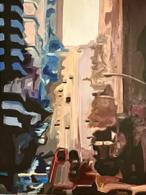 Original Oil Impressionist Painting of a San Fransico Street Scene by Russ Wagner