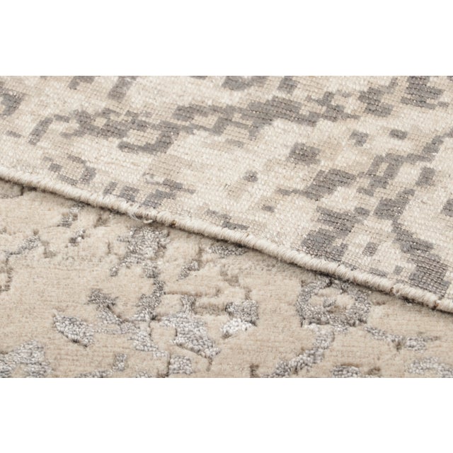Contemporary High-Low Geometric Beige & Gray Wool Rug by Rug & Kilim, India For Sale In New York - Image 6 of 6