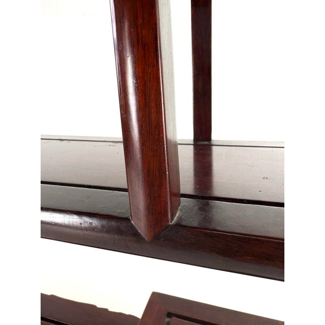 Vintage Chinese Export Handcrafted Mahogany Display Shelf For Sale - Image 10 of 11
