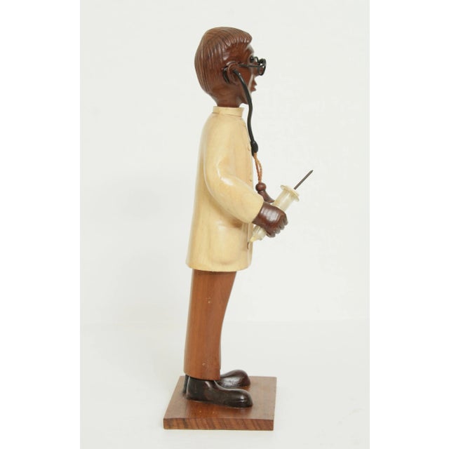 Romer Vintage Hand Carved Wood Doctor Figurines Statues - a Pair For Sale In Philadelphia - Image 6 of 13