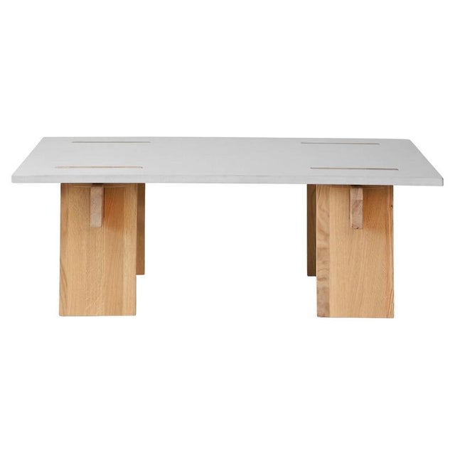 Arnold Coffee Table with Light Concrete Top and Light Oak Legs by Eberhart Furniture For Sale - Image 11 of 11