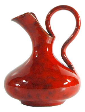 Italian Red Glazed Ceramic Vase from Italica Ars, 1970s